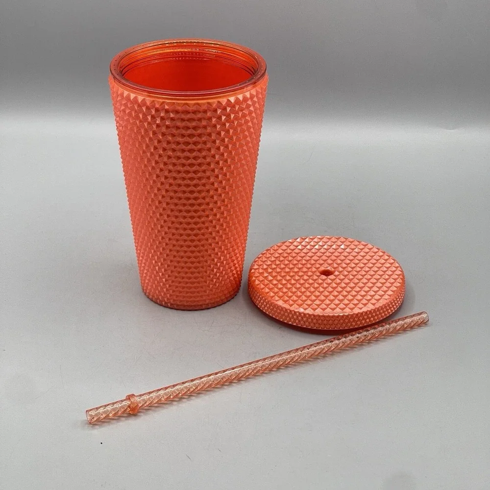 Starbucks Cold Cup Studded Pumpkin Matte Soft Touch Halloween‎ 16oz Europe 2024